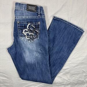 Rockin Denim Jeans Womens‎ 6 Blue Embellished Jewels Y2K